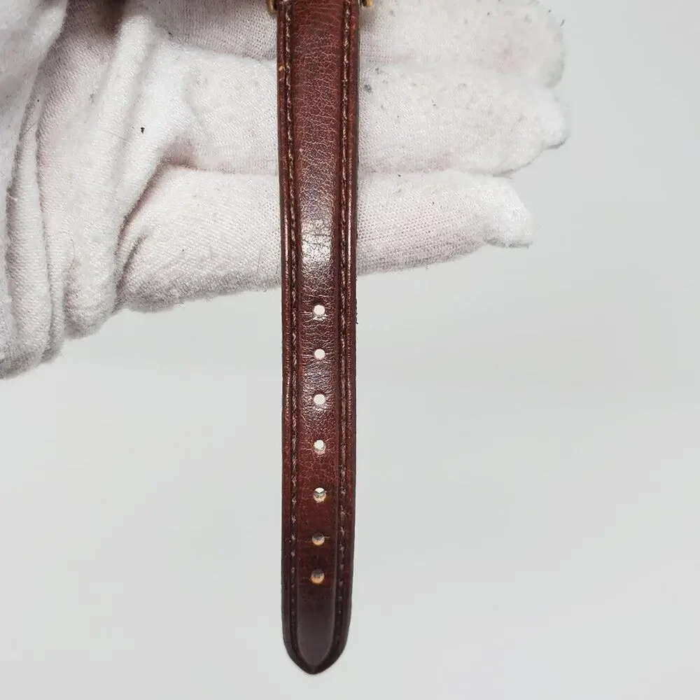 Disney X Lorus Mickey Mouse Gold Watch Vintage Brown Leather